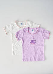 T-shirt violet PETIT BATEAU pour fille seconde vue