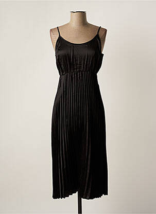 Robe mi-longue coupe fluide fines bretelles noir LES P'TITES BOMBES femme