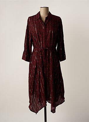 Robe mi-longue coupe fluide manches 3/4 rouge LES P'TITES BOMBES femme