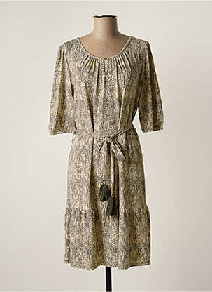 Robe mi-longue manches 3/4 manches 3/4 vert K-DESIGN femme
