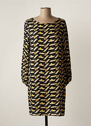 Robe courte manches longues manches longues jaune SEE THE MOON femme