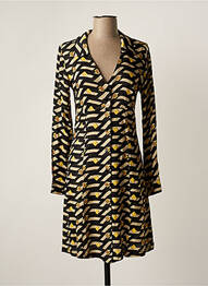 Robe mi-longue manches longues manches longues jaune SEE THE MOON femme