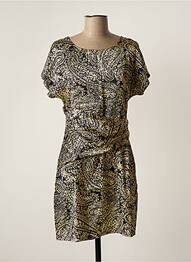 Robe courte fermeture zippée au dos manches courtes beige LES P'TITES BOMBES femme