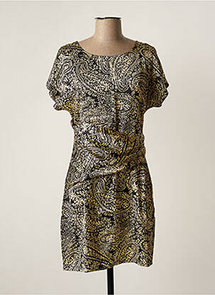 Robe courte fermeture zippée au dos manches courtes beige LES P'TITES BOMBES femme
