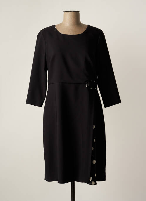 Robe mi-longue manches 3/4 manches 3/4 noir FRANCE RIVOIRE femme