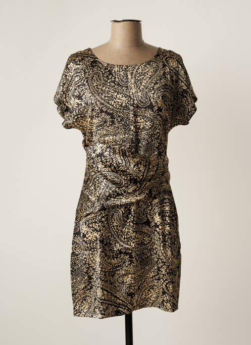 Robe courte fermeture zippée au dos manches courtes beige LES P'TITES BOMBES femme