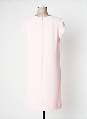 Robe mi-longue tissage crêpe manches courtes rose WEILL femme