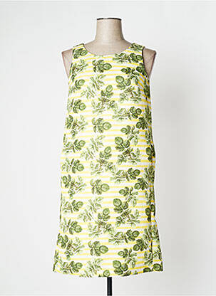 Robe mi-longue imprimé fantaisie fines bretelles vert WEILL femme