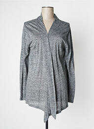 Gilet manches longues col châle gris J & W femme