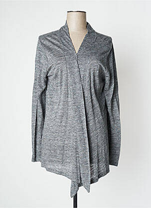 Gilet manches longues col châle gris J & W femme