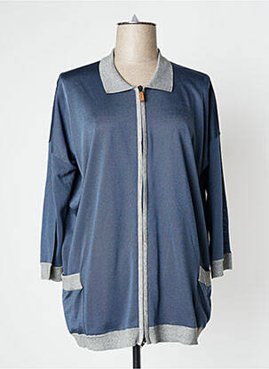 Gilet manches longues manches 3/4 bleu MONTAGUT femme