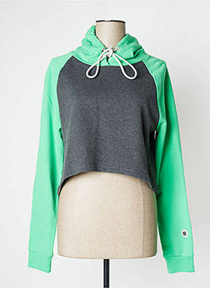 Sweat-shirt à capuche sérigraphie manches longues vert SWEET PANTS femme