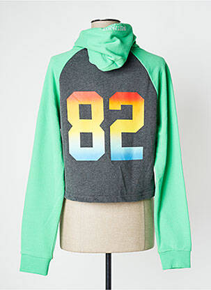 Sweat-shirt à capuche sérigraphie manches longues vert SWEET PANTS femme