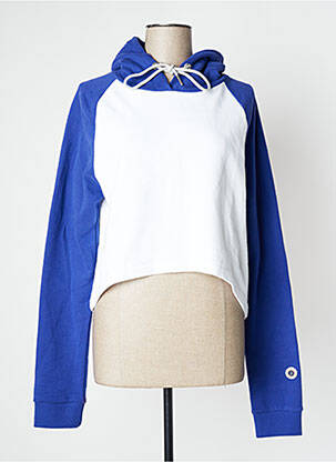 Sweat-shirt à capuche sérigraphie manches longues bleu SWEET PANTS femme