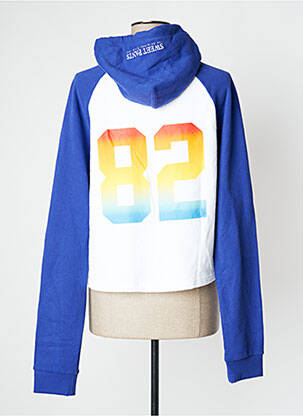 Sweat-shirt à capuche sérigraphie manches longues bleu SWEET PANTS femme