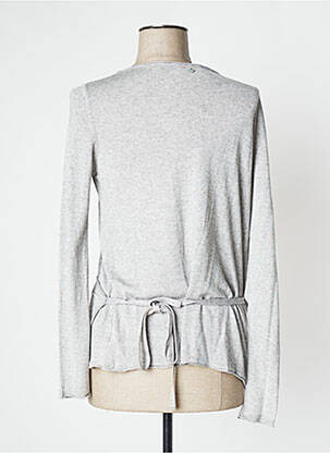 Gilet cache-cœur tissage chiné gris MONTAGUT femme