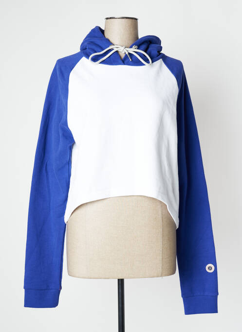 Sweat-shirt à capuche sérigraphie manches longues bleu SWEET PANTS femme