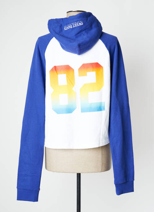 Sweat-shirt à capuche sérigraphie manches longues bleu SWEET PANTS femme