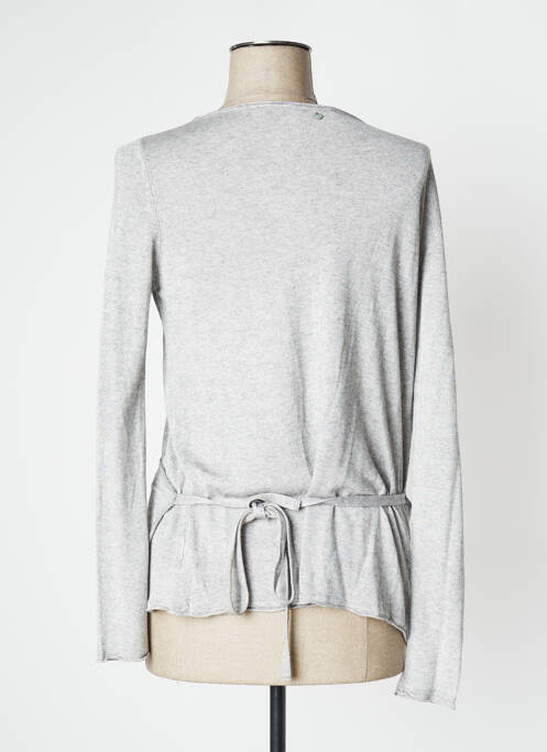 Gilet cache-cœur tissage chiné gris MONTAGUT femme