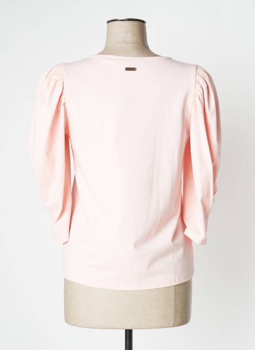Top tissage jersey manches 3/4 rose LOIS femme