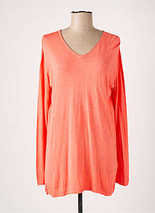 Pull coupe droite manches longues orange MONTAGUT femme