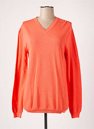 Pull finition bords-côtes manches longues orange MONTAGUT femme
