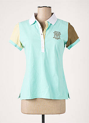 Polo broderie manches courtes vert MONTAGUT femme