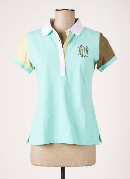 Polo broderie manches courtes vert MONTAGUT femme