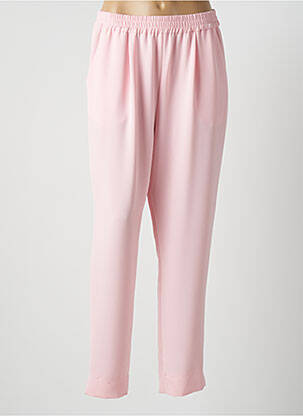 Pantalon droit tissage crêpe taille haute rose WEILL femme