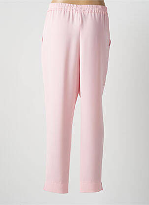 Pantalon droit tissage crêpe taille haute rose WEILL femme