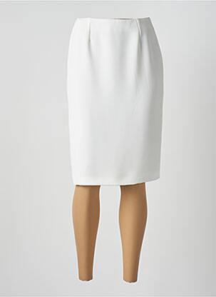 Jupe mi-longue taille à pinces blanc WEILL femme