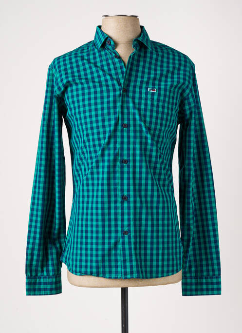 Chemise manches longues vert TOMMY HILFIGER pour homme