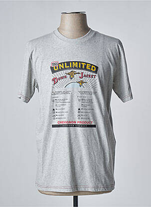 T-shirt tissage chiné manches courtes gris CHEVIGNON homme