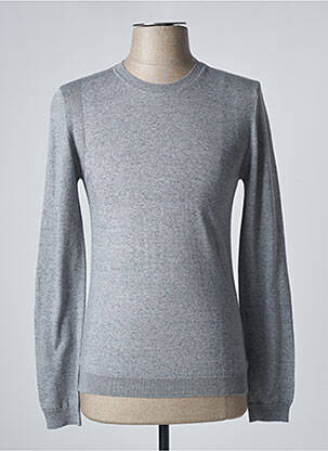 Pull tissage chiné manches longues gris MONTAGUT homme