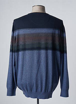 Pull tissage chiné manches longues bleu STATE OF ART homme