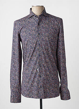 Chemise manches longues poignets boutonnés bleu OLYMP homme