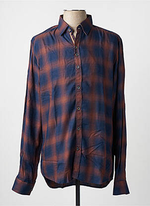 Chemise manches longues poignets boutonnés bleu DARIO BELTRAN homme