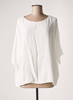 Blouse col rond manches 3/4 blanc ESPRIT femme