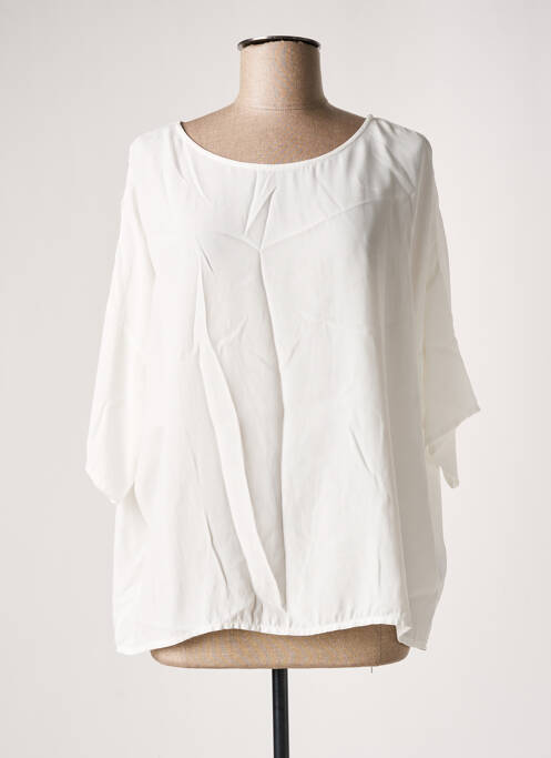 Blouse col rond manches 3/4 blanc ESPRIT femme