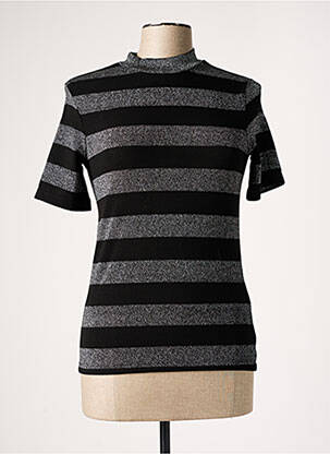 T-shirt stretch manches courtes noir ESPRIT femme