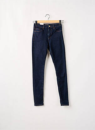 Jeans skinny tissage brut taille haute bleu EDC femme