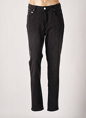 Pantalon slim tissage popeline taille normale noir ZHENZI femme