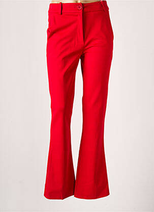Pantalon droit tissage crêpe taille haute rouge ESPRIT femme