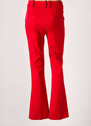 Pantalon droit tissage crêpe taille haute rouge ESPRIT femme