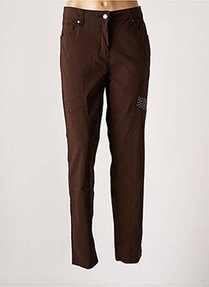 Pantalon slim tissage popeline marron ZHENZI femme