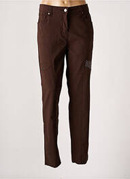 Pantalon slim tissage popeline marron ZHENZI femme