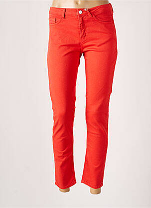Jeans coupe slim broderie rivets taille normale rouge ESPRIT femme