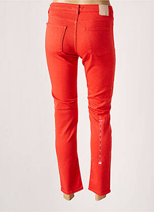Jeans coupe slim broderie rivets taille normale rouge ESPRIT femme