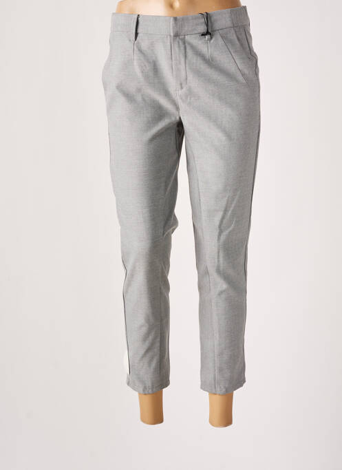 Pantalon chino fermeture zippée sous rabat avec crochet gris MEXX femme
