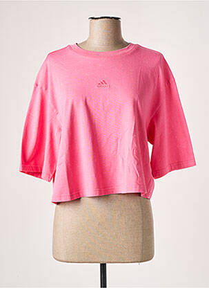 T-shirt stretch manches courtes rose ADIDAS femme